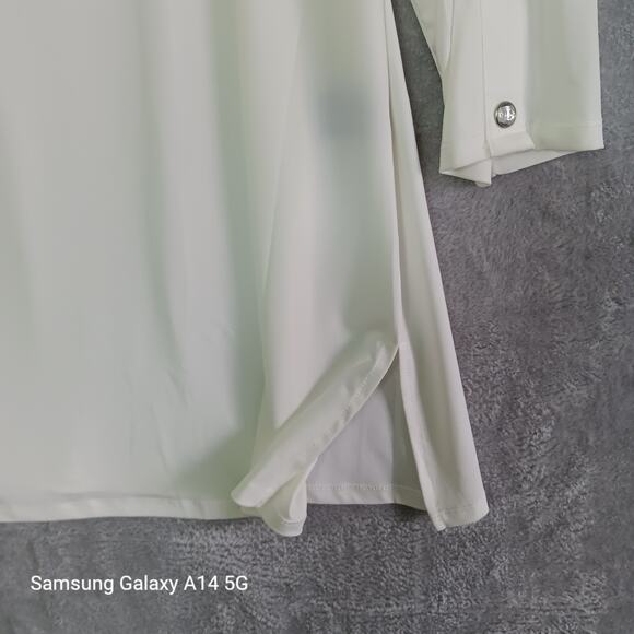 Antthony Original Cream XL Tunic Top Minimal Snap Sleeves Neutral Workwearchara - Picture 3 of 12